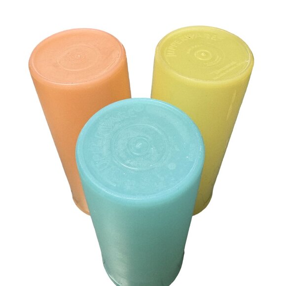 Vintage Tupperware Tumblers Tall 16oz Stacking Set of 3 Pastel #107 - Picture 8 of 9